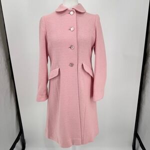 Vintage 1960s Neusteters Women's Pink A-Line Coat ILGWU Union Made